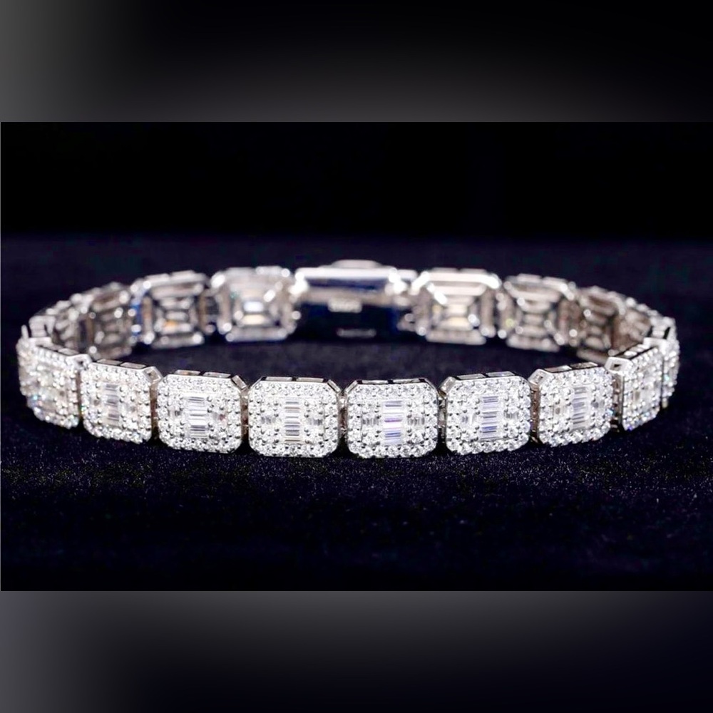 MOISSANITE Baguette Ice Out Unisex Bracelet